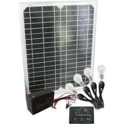 Mauk Solar - Set 15 Watt Mit 4 LED Leuchten - Mini Solaranlage