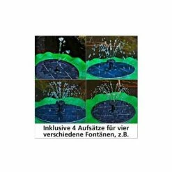 Mauk Solar Springbrunnen Pumpe 150 L/h Mit 2 Farbwechselnden LED Blüten Fernbedienung 4 Fontänenaufsätze -MAUK shop 11693854 3