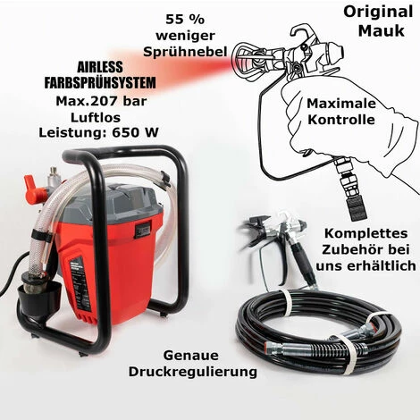 Mauk Airless Farbsprühsystem | Sprühgerät Für Fassaden- & Wandfarbe | Lack & Lasur 2 Mauk Airless Farbsprühsystem | Sprühgerät Für Fassaden- & Wandfarbe | Lack & Lasur – Bild 2