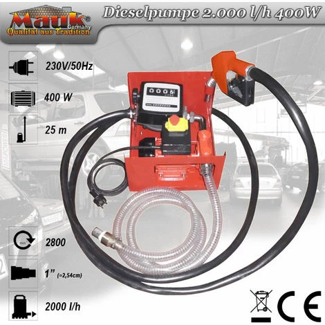 Mauk Heizöl- Dieselpumpe Absaugpumpe Komplett Set mit Zählwerk, Schläuchen und Zapfpistole - 400 W, 2000 l/h Mauk Heizöl- Dieselpumpe Absaugpumpe Komplett Set Mit Zählwerk, Schläuchen Und Zapfpistole - 400 W, 2000 L/h -MAUK shop 15381067 1
