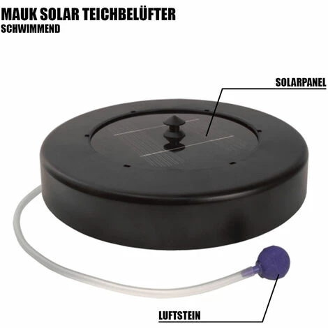 Mauk Solar Teichbelüfter Oxydator inklusive Sauerstoffstein schwarz 0,8 Watt rund Mauk Solar Teichbelüfter Oxydator Inklusive Sauerstoffstein Schwarz 0,8 Watt Rund -MAUK shop 45801143 1