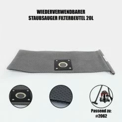 Mauk Wiederverwendbarer Staubsauger Filterbeutel Für #2062 20 L Nass - Und Trockensauger
