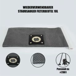 Mauk Wiederverwendbarer Staubsauger Filterbeutel Für #2061 Nass - Und Trockensauger 10 Liter
